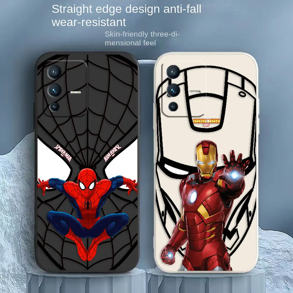 

Spider-Man Ironman Avengers Phone Case For VIVO S1 S5 S6 S7 S9 S9E S10 S12 S15 S16 S16E T1 T2X V15 V20 V21 V23 PRO 5G Case Funda