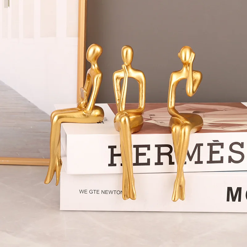 

Modern Simple Resin Character Sitting Decoration Light Luxury Creative Home Crafts Desktop Wine Cabinet Soft Decoration