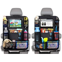 2pc1pc car back seat organizer kids car backseat cover protector with touch screen tablet holder kick mats with pocket for toys