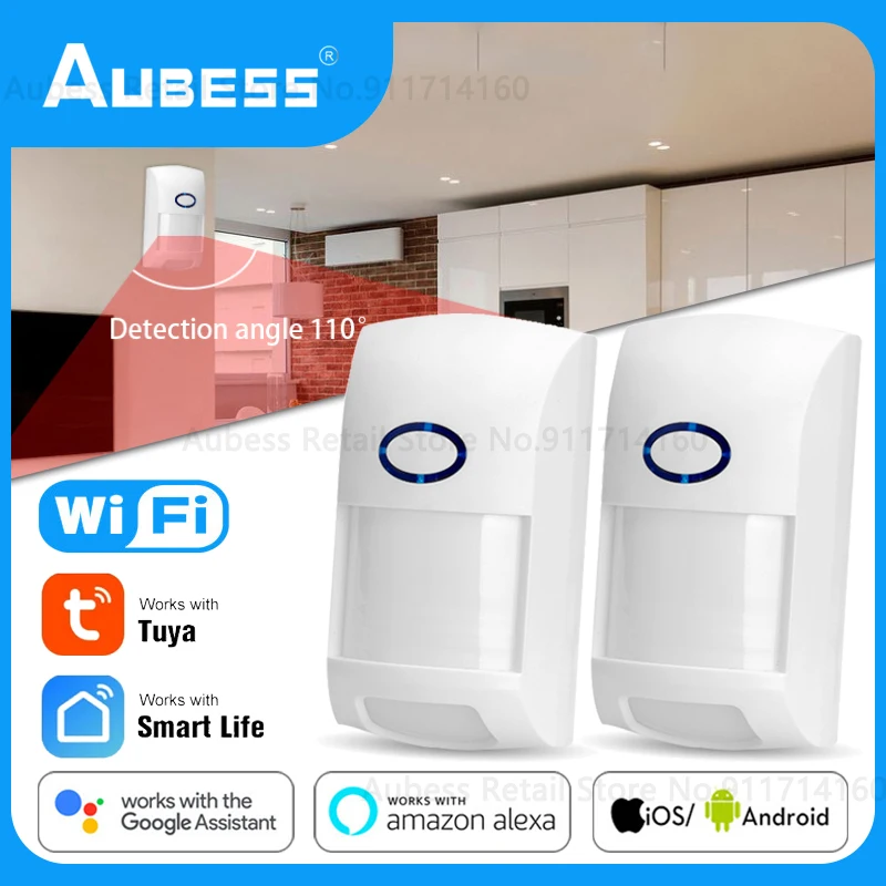 

Датчик движения Aubess Tuya с поддержкой Wi-Fi и ИК-датчиком движения