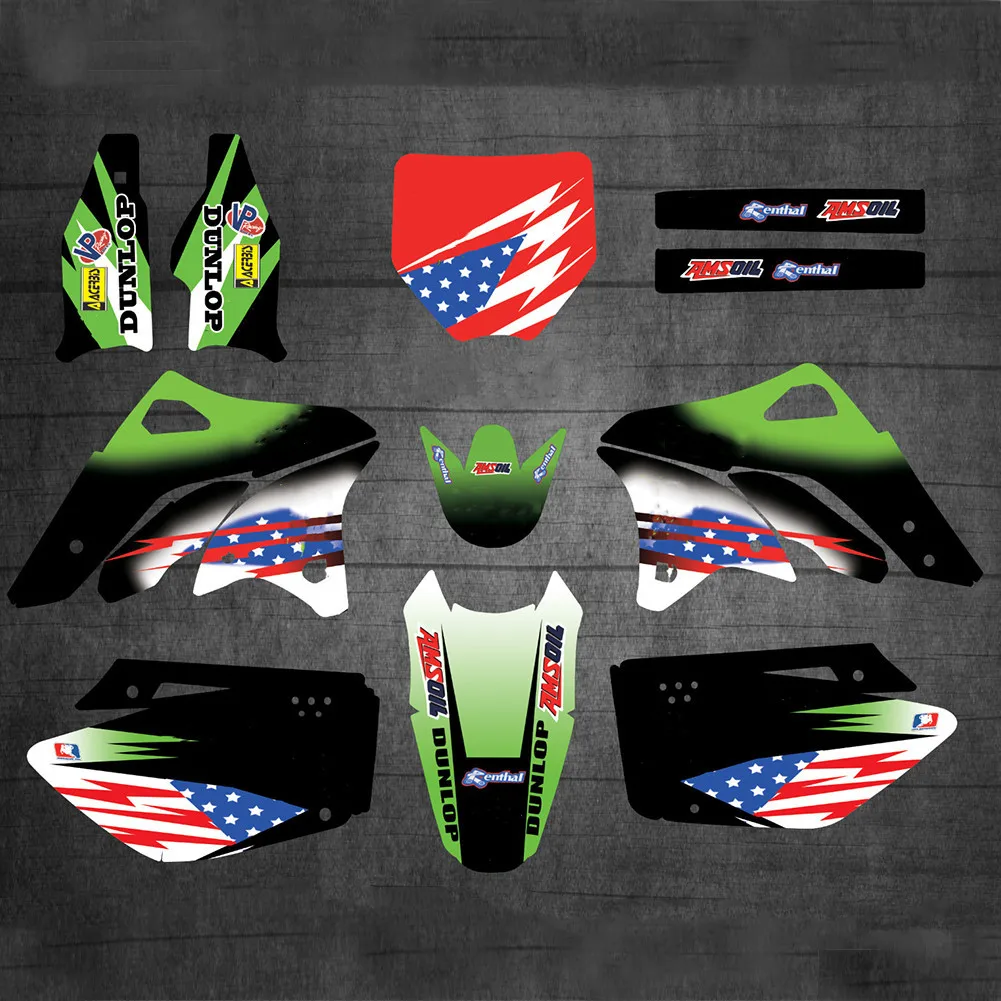 Бесплатный пользовательский номер имя Мотокросс графика фоны наклейки Наборы