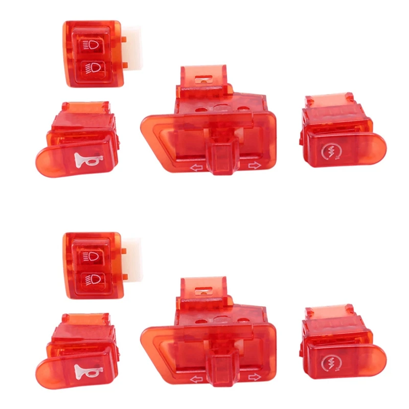 

40X Motorcycle Horn Switch Button Turn Signal Switch Button Start Button For Honda DIO ZX AF27 AF28 AF34 AF35 Red