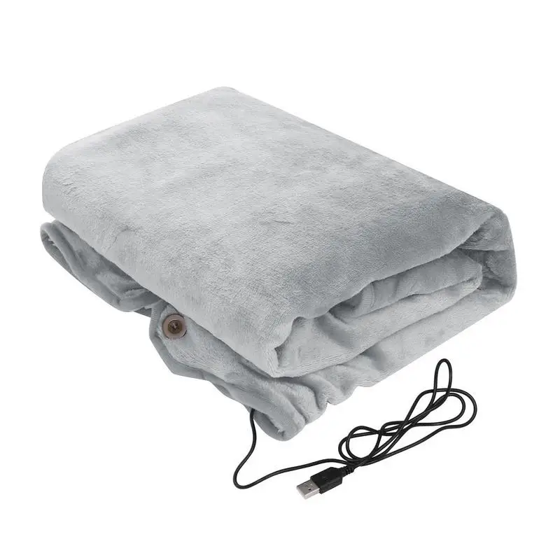 

Перезаряжаемое одеяло с подогревом, дорожное одеяло с подогревом, 5 В, машинная стирка, удобное мягкое Фланелевое переносное электрическое одеяло с USB