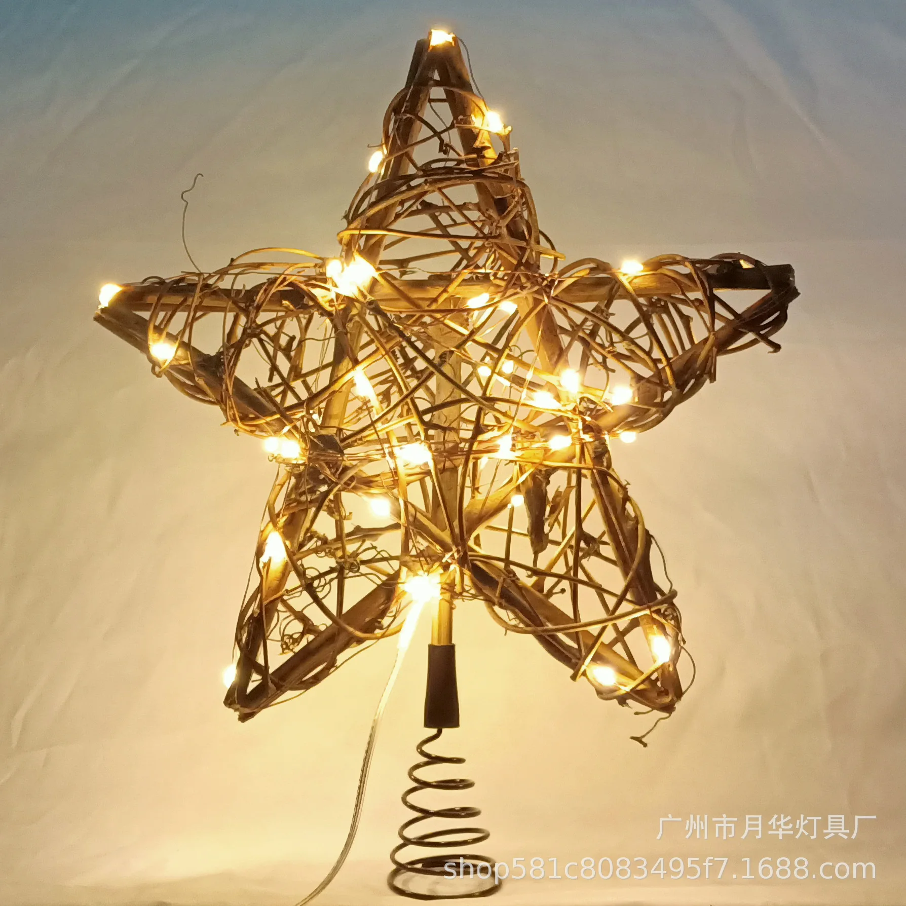 

Christmas Rattan Star Treetop With Spring Support Xmas Tree Topper Decoration Christmas Tree Top Star Decoration