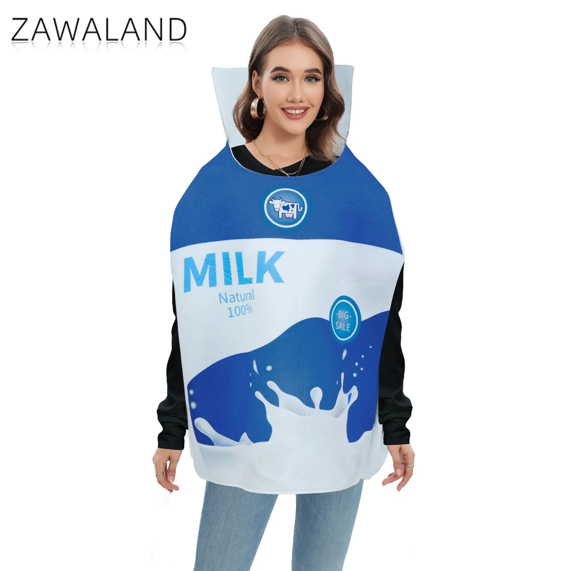 Костюм в картонной коробке для молока мальчиков на Хэллоуин забавная еда молоко