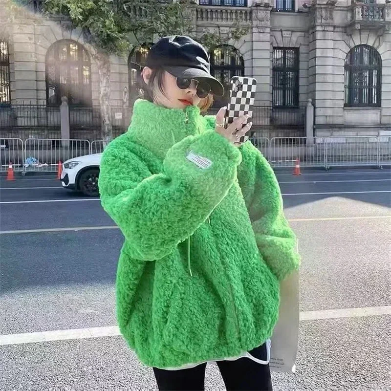 Новинка 2022 стильное утепленное пальто из овечьей шерсти Женское универсальная