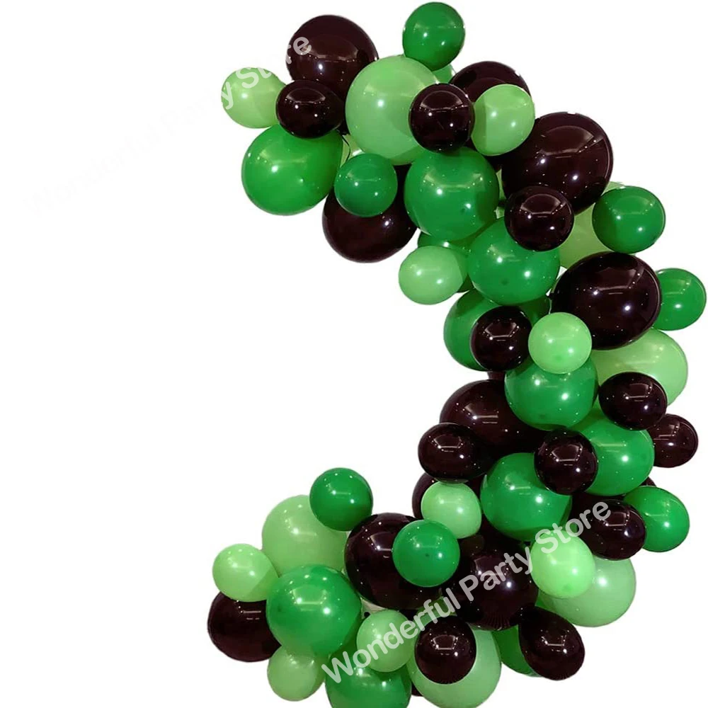 

54 шт., зеленые лесные воздушные шары, строительная гирлянда, черные фрукты, зеленые латексные шары, украшение для свадьбы, дня рождения, вечеринки невесты, девичника