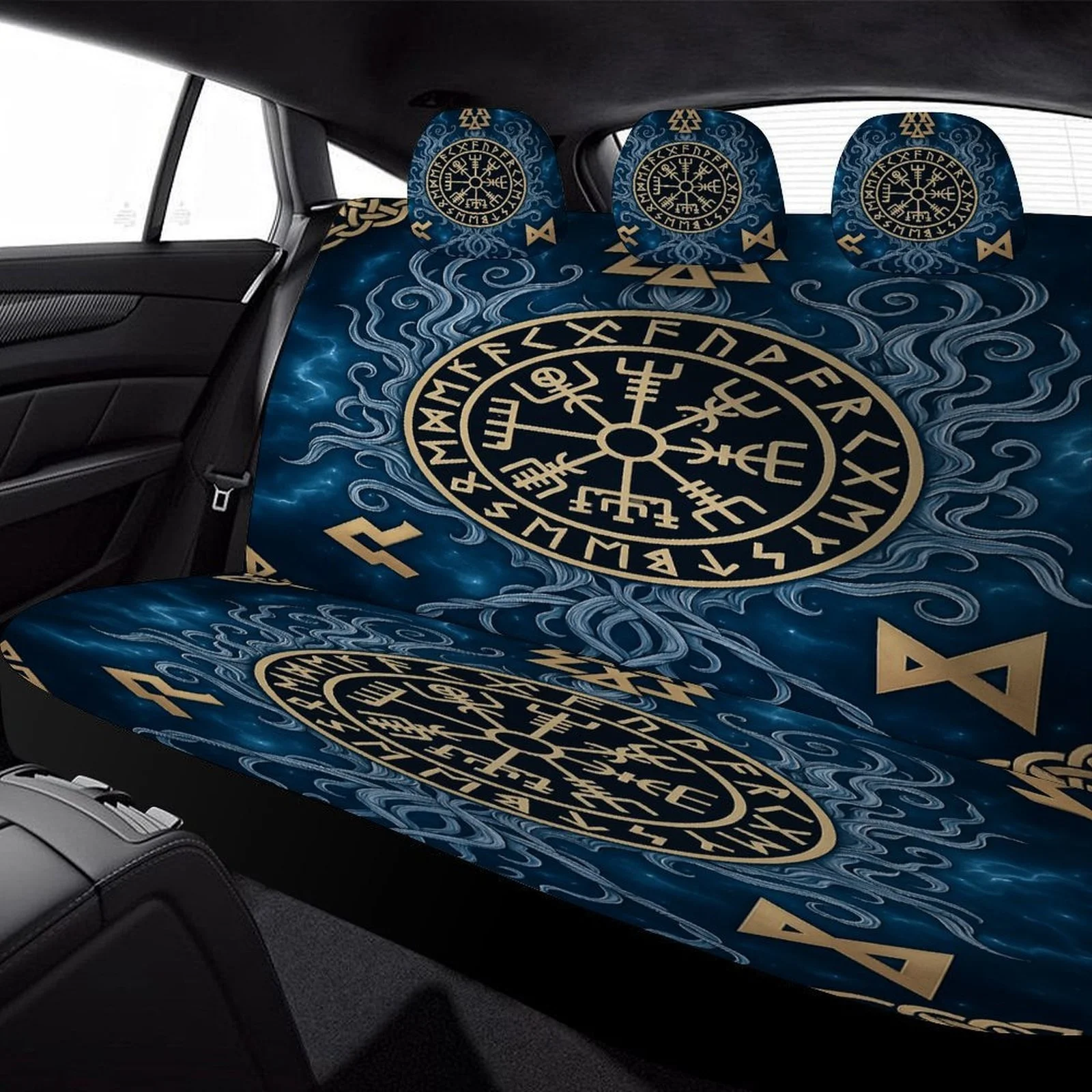 Фото Viking Vegvisir Compass, набор чехлов для автомобильных сидений для большинства автомобилей, модная новинка, декоративные защитные чехлы для автомобильных сидений, полный комплект №4