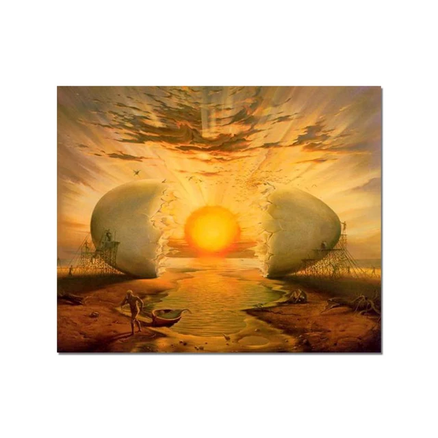 Абстрактное яйцо Сальвадор Дали-Аврора, солнцезащитные лучи, печать,  художественный плакат на холсте для украшения гостиной, домашняя Настенная  картина | AliExpress