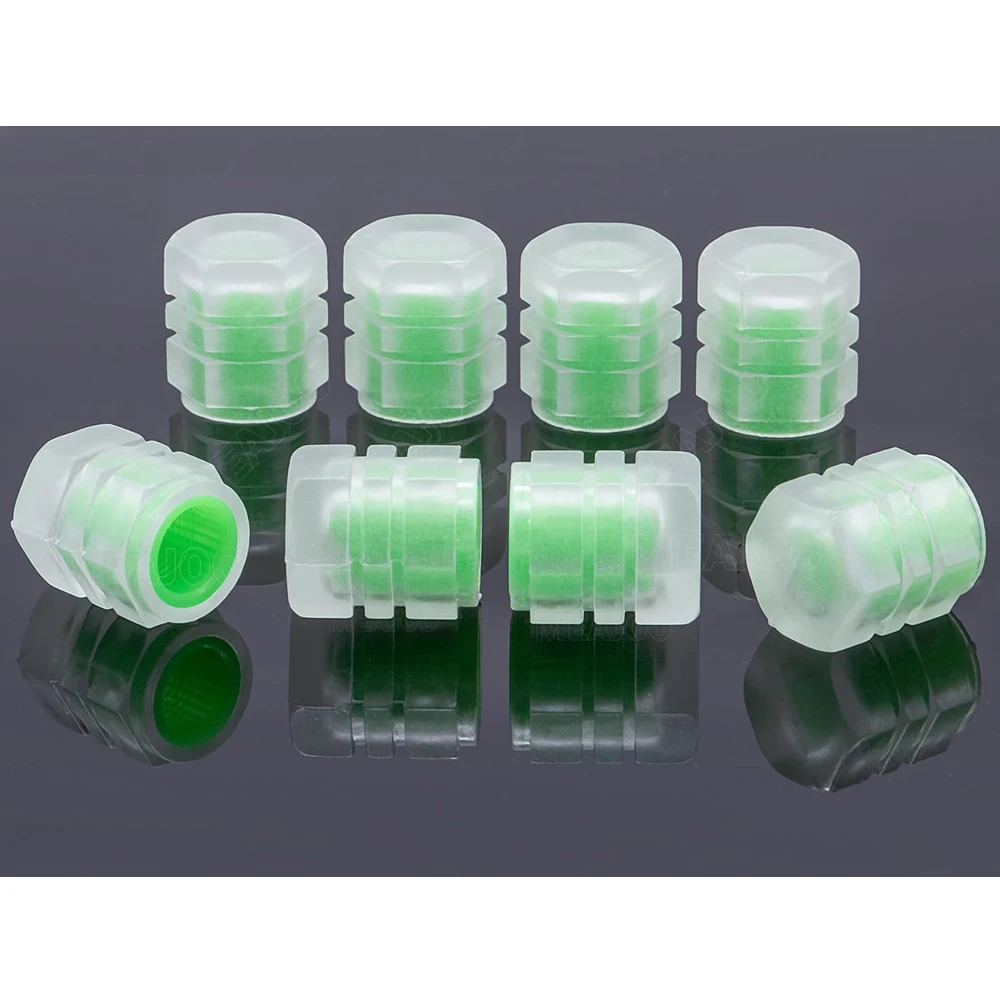 

8 шт. флуоресцентные колпачки для штока клапана шин, светящиеся воздушные колпачки для автомобильных шин, устойчивая к коррозии герметичная крышка клапана колеса
