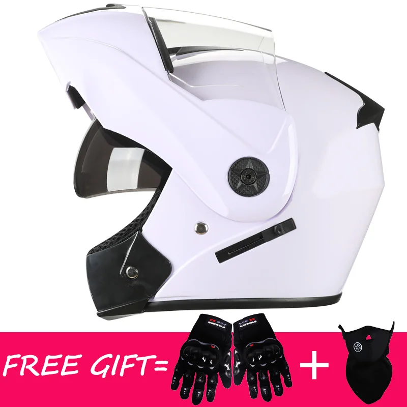 Cross Section Helmet Modular Flip Helm Saety Double Lens Unisex With Visor DOT Motocross helmet Up