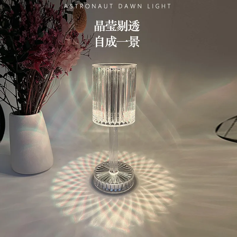 

Настольная декоративная лампа с кристаллами, романтическая и теплая лампа для спальни, прикроватный светильник со стразами