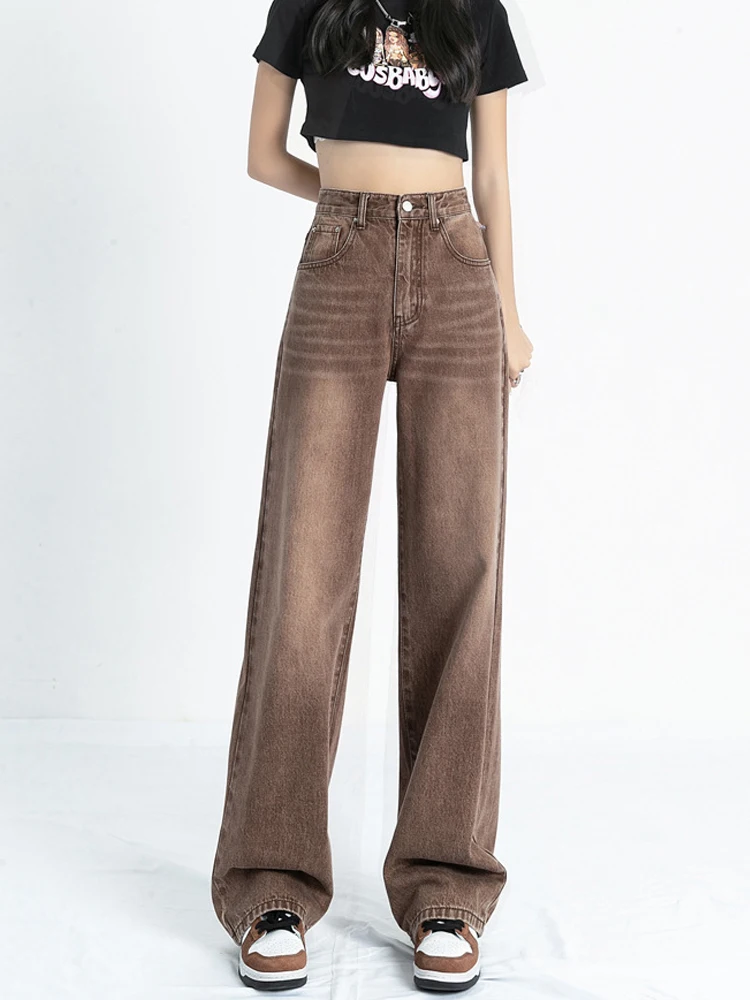 High Waist Jeans Woman Streetwear Jeans Summer Vintage Straight Green Denim Pants Ladies Pantalones De Verano Para Mujer 2023