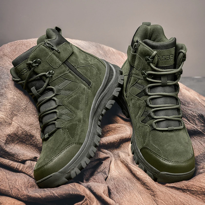 

2023 New Trend Military Tactical Training Men Black Green Army Combat Boots For Mens Non-Slip Combat Shoes Man Military Boots