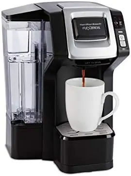 

4 FlexBrew Single-Serve Hot & Iced Coffee Maker with Removable Reservoir, Compatible with Pod Packs and Grounds, 50 oz, 4 Fa