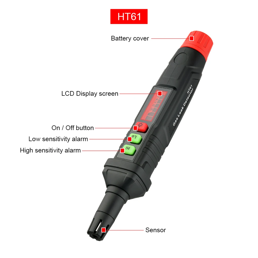 

Gas Leak Detector Backlit Screen Combustible Gases Detectors High Performance Microprocessor Detection Household