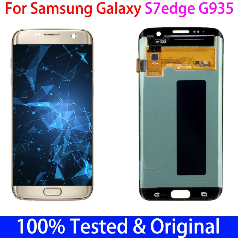 Оригинальный ЖК-дисплей 5 &quota Spot AMOLED для Samsung Galaxy S7 edge G935 SM-G935F с дигитайзером