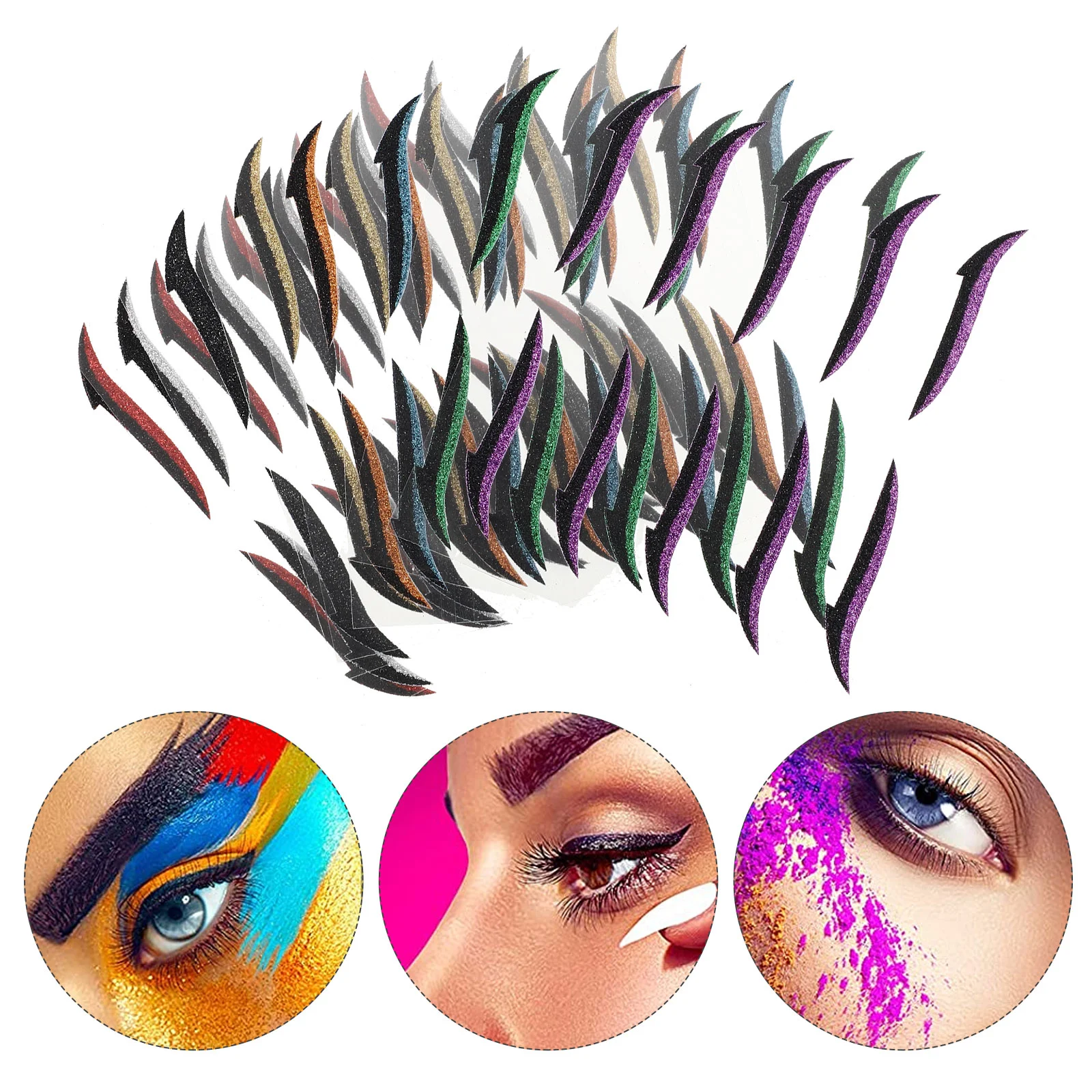 

40 Pairs Glitter Stickers Eyeliner Women Invisible Strips Decal Self-adhesive Double Eyelid