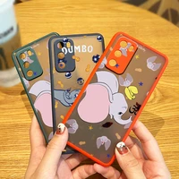 disney cute dumbo for huawei p50 p40 p30 p20 mate 40 30 20 pro plus lite frosted translucent soft tpu phone case capa