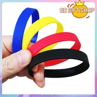 1pcs blank silicone wristband solid color bracelets stretch rubber band waterproof sporty for events wedding cup markers