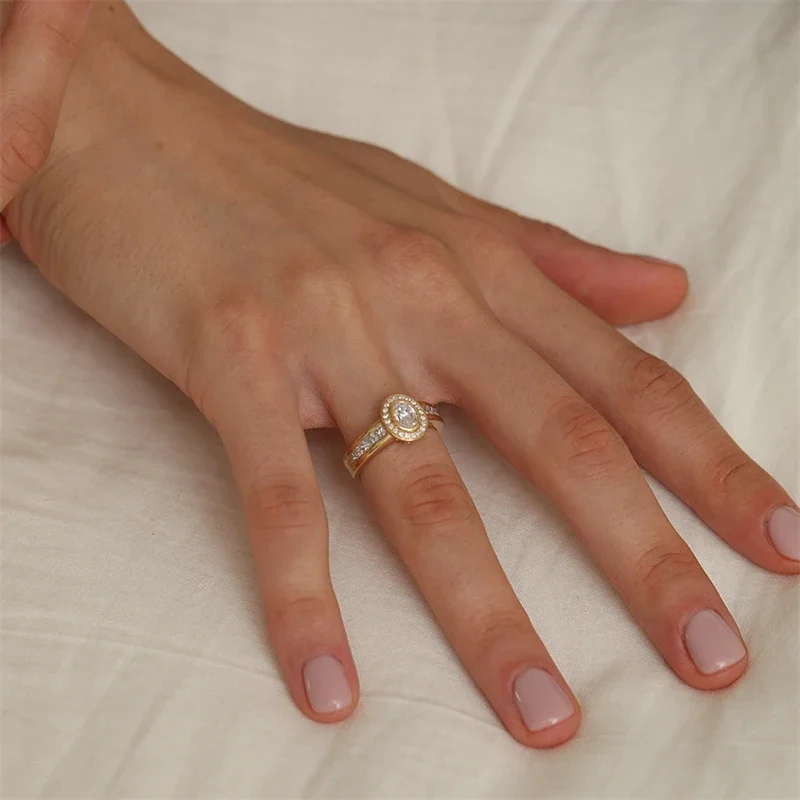 Модное регулируемое кольцо с геометрическим рисунком циркона для женщин