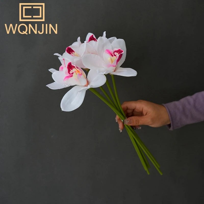 

Искусственные орхидеи WQNJIN, шелковые, 6 головок