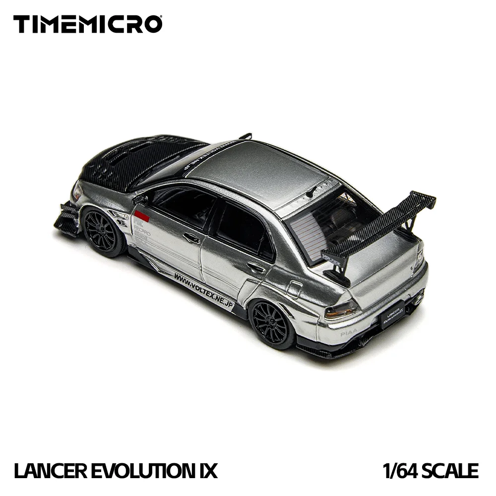 Фото Модель автомобиля TimeMicro1:64 EVO 9 Silver Open Cover Version из сплава, имитация, для хобби, коллекционирования и демонстрации №2