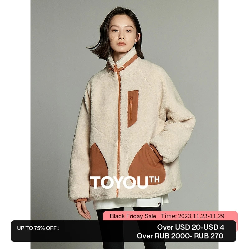 Женская плюшевая куртка с воротником-стойкой