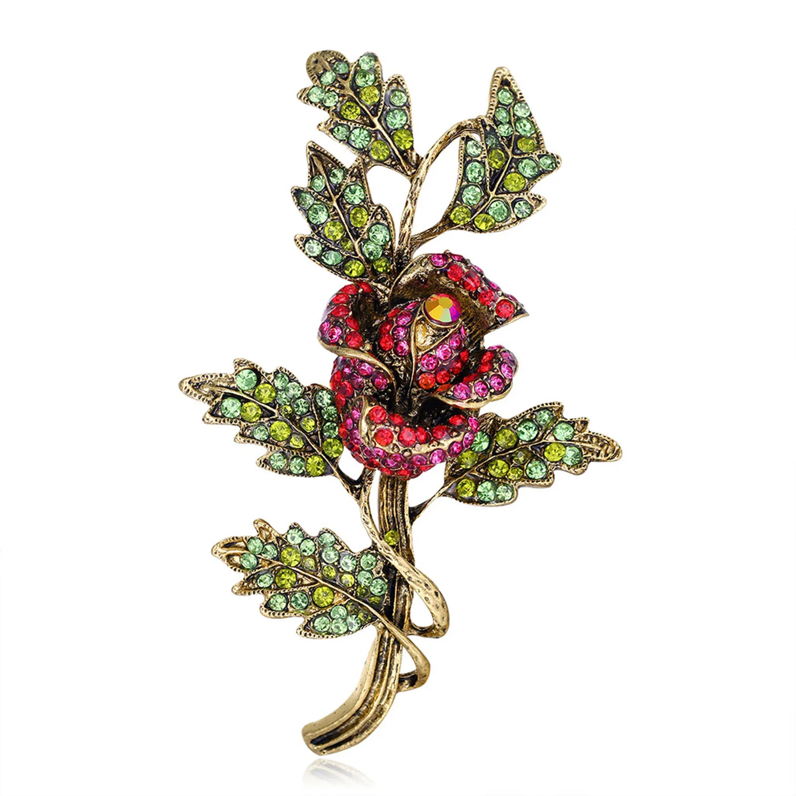 

Women's Brooch Rose Rhinestone Pins Clothing Banquet Corsage Clothing Accessory Crystal Brooch Fancy Vintage Style NOV99