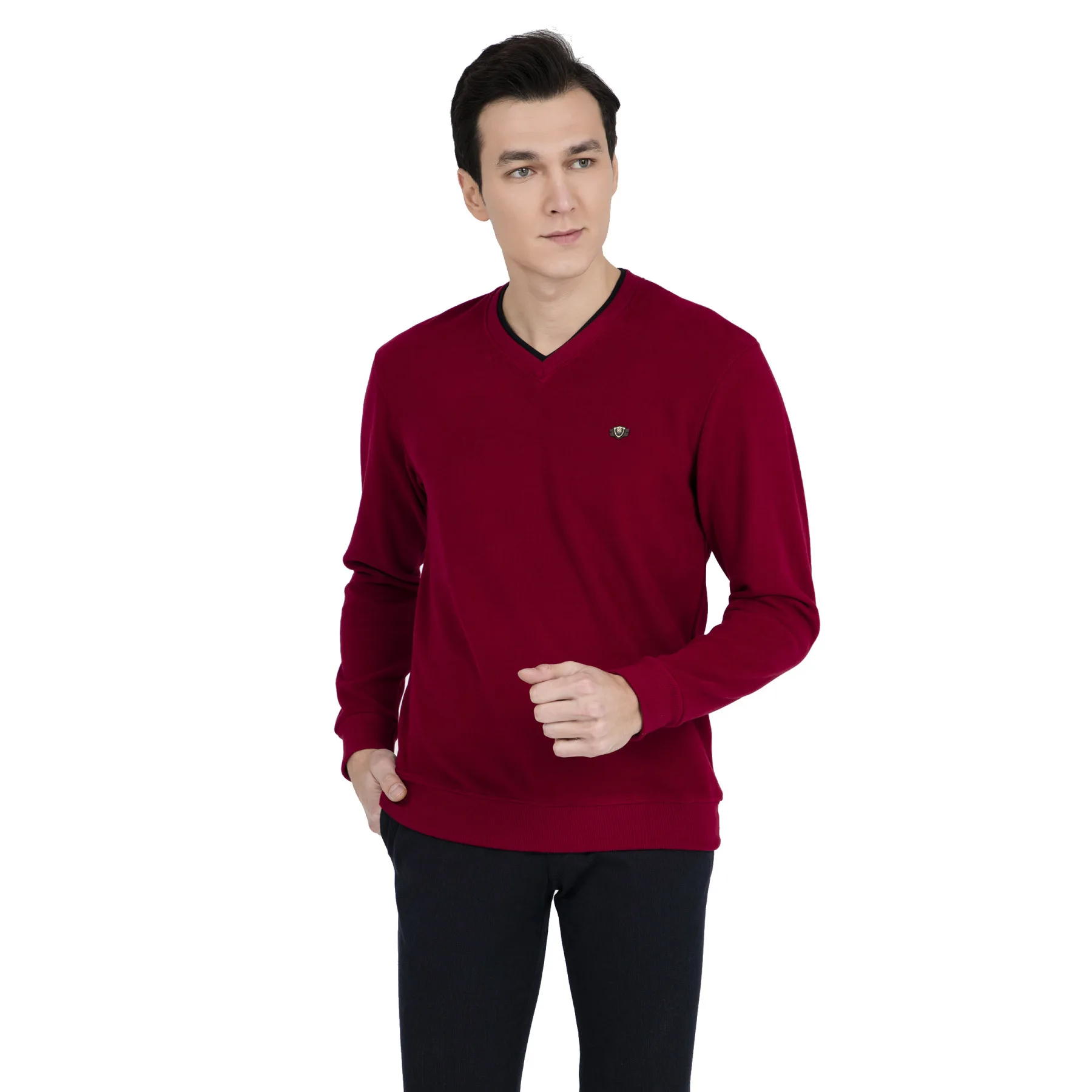 Мужские повседневные толстовки BURATTI с v образным вырезом и длинным рукавом