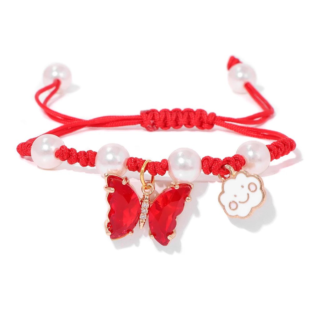 Модные браслеты с фиолетовыми бабочками и облаками очаровательные жемчужные