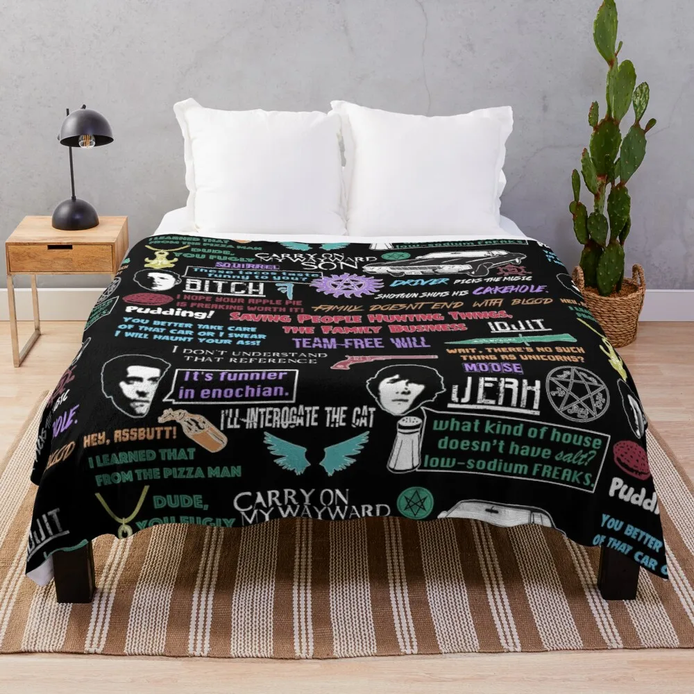 

Supernatural Collage Throw Blanket Anti-pilling flannel