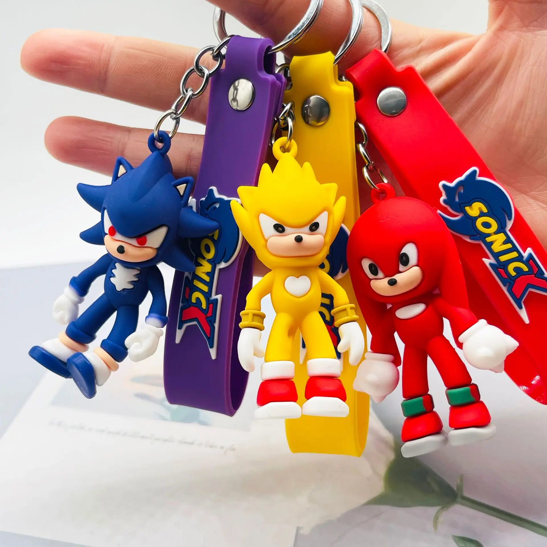 

Cartoon Sonic Figure Car Keychain Hedgehog Key Ring Bag Doll Key Buckles Accessories Girls Boys Gift Schoolbag Knapsack Pendants