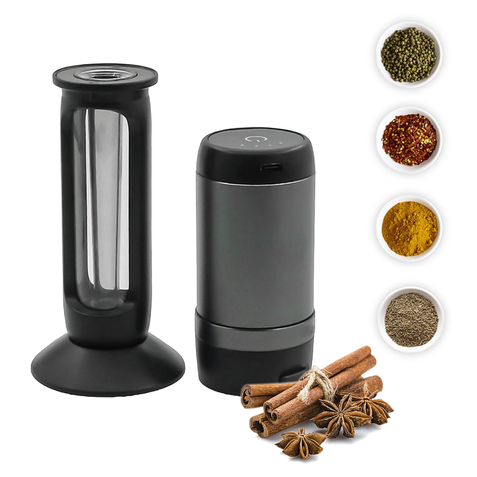 

Pulverizer Pepper Grinder Electric Grain Crusher Grinder Machine Spice Mill Automatic Smart Grinding Machine Built-in Battery