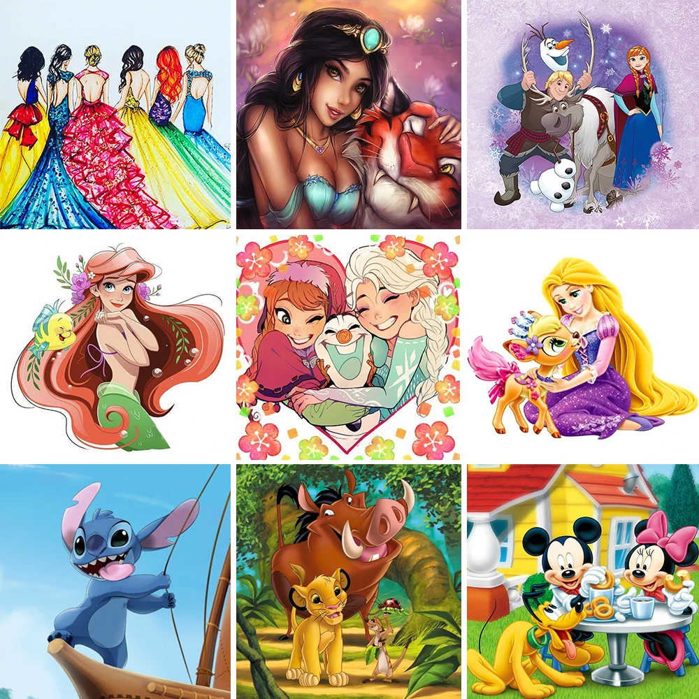 

Cartoon Princess 5D Diamond Painting Disney Anime Character Picture of Rhinestone DIY Full Drill Handmade Home Decor