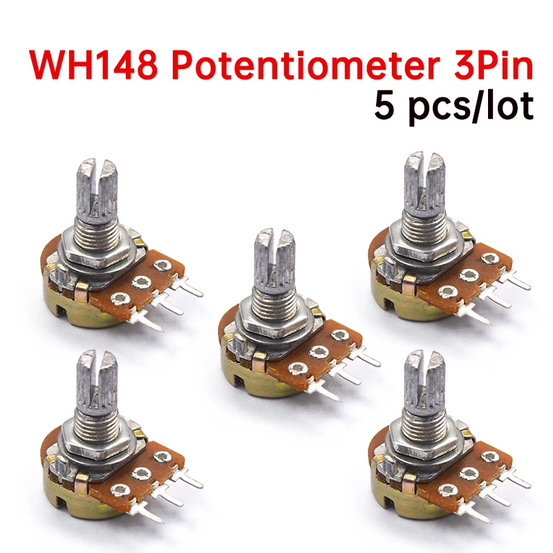 5 шт./партия усилитель WH148 B1K B2K B5K B10K B20K B50K B100K B500K 3 контакта 15 мм двойной стерео