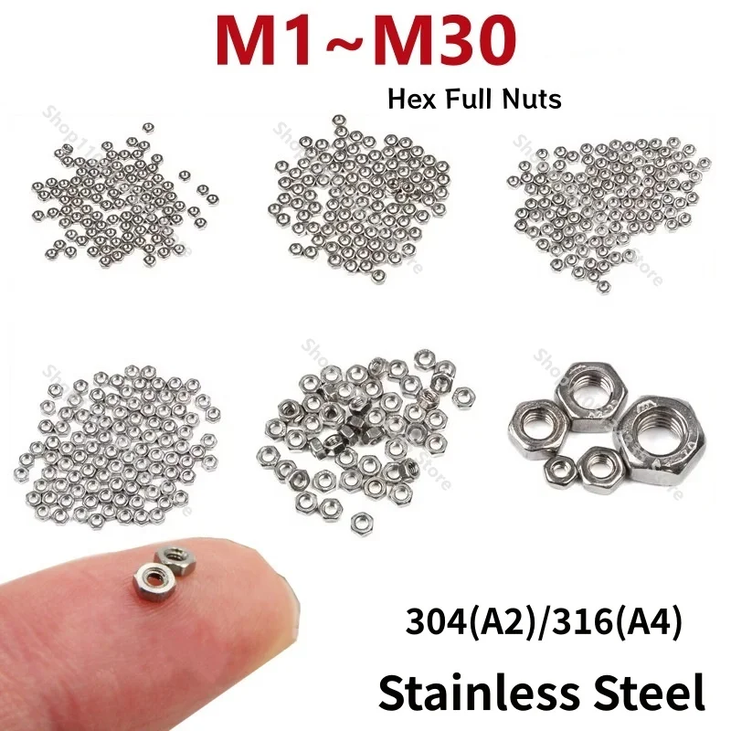 

Шестигранные гайки из нержавеющей стали M1-M30