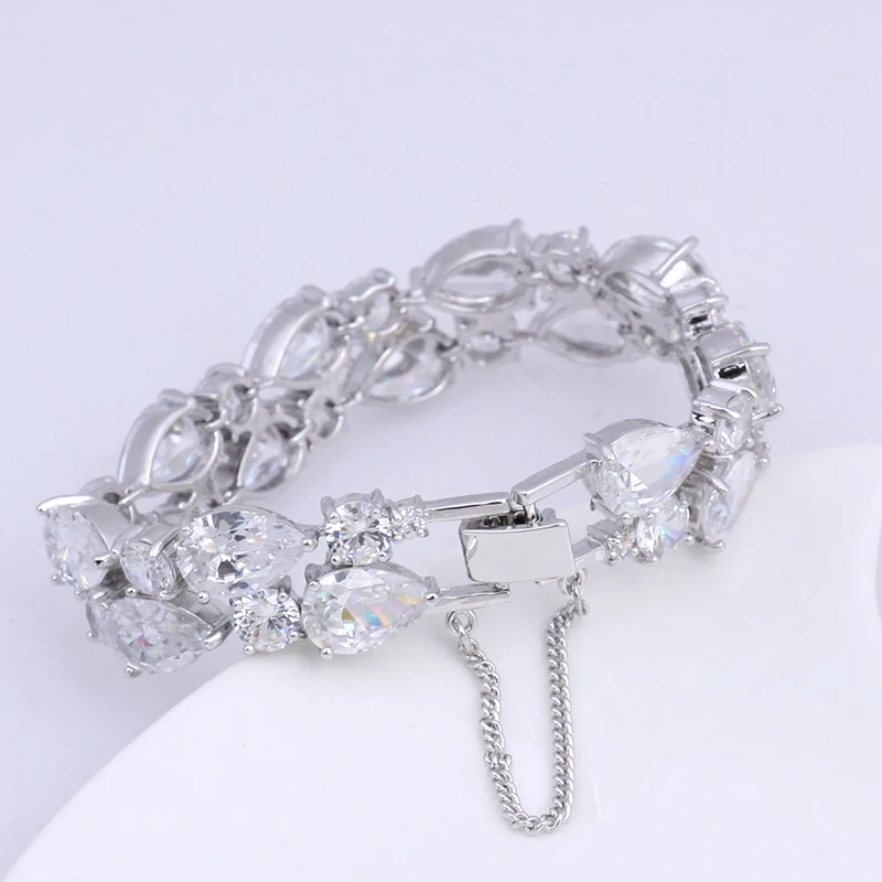 New White Rose Gold Color Mona Lisa Bracelets Bangles with Multicolor Zircon Fashion Jewelry for Women Friendship Charm Bracelet |