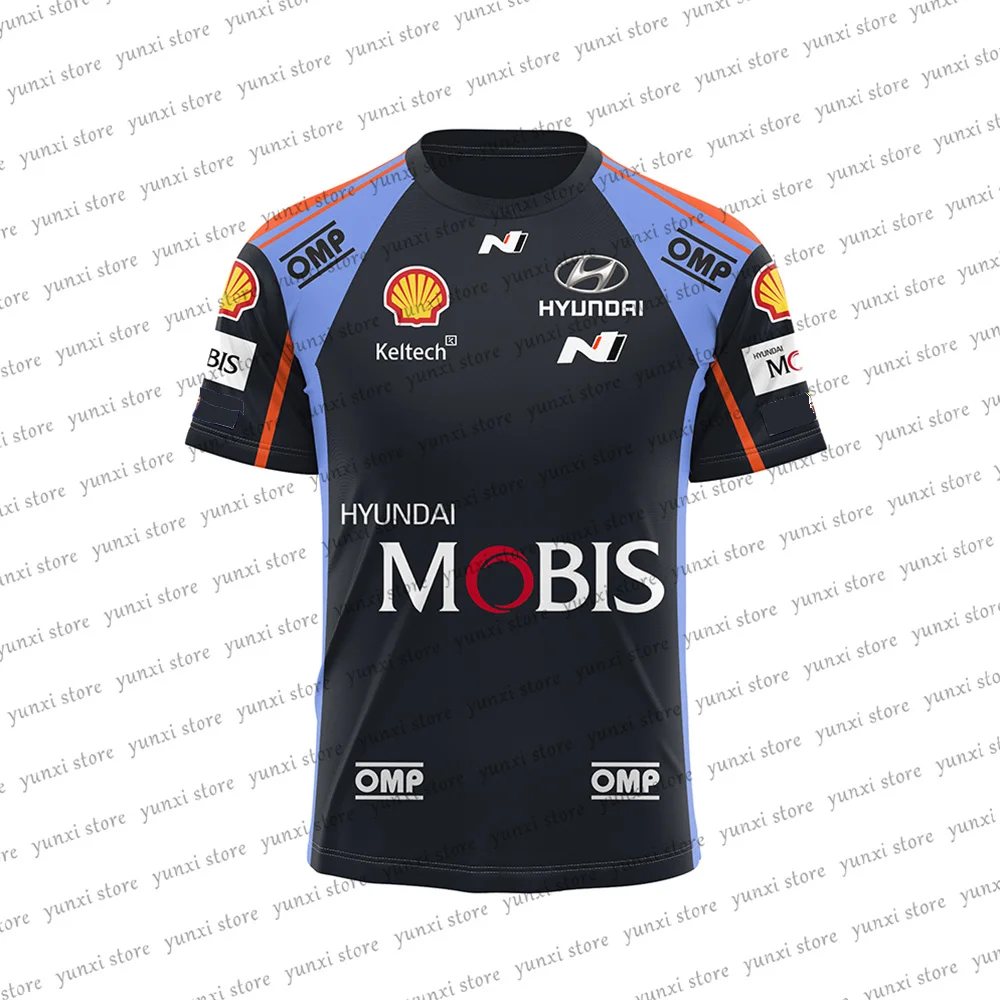 

2023 Summer New WRC Event Race Outdoor Extreme Sport Blue With Modern Track And Field Casual Breathable T-shirt And Shorts