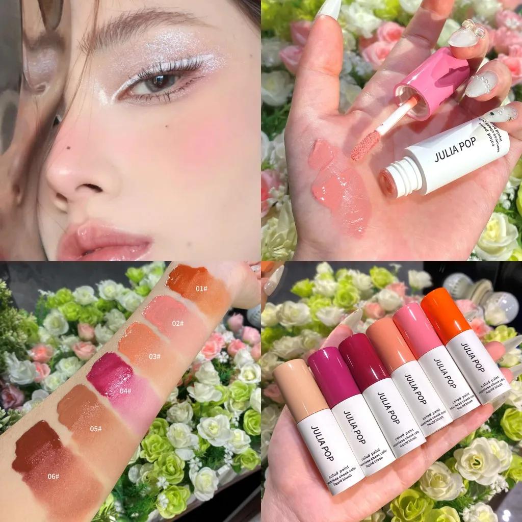 

6Colors Face Liquid Blusher Pink Peach Blush Makeup Long-lasting Matte Natural Cheek Contour Blush Brightens Pink Cheek Cosmetic