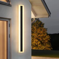 modern waterproof outdoor long strip led wall light decorative lighting lp65 aluminum garden porch 110v 220v street lighting