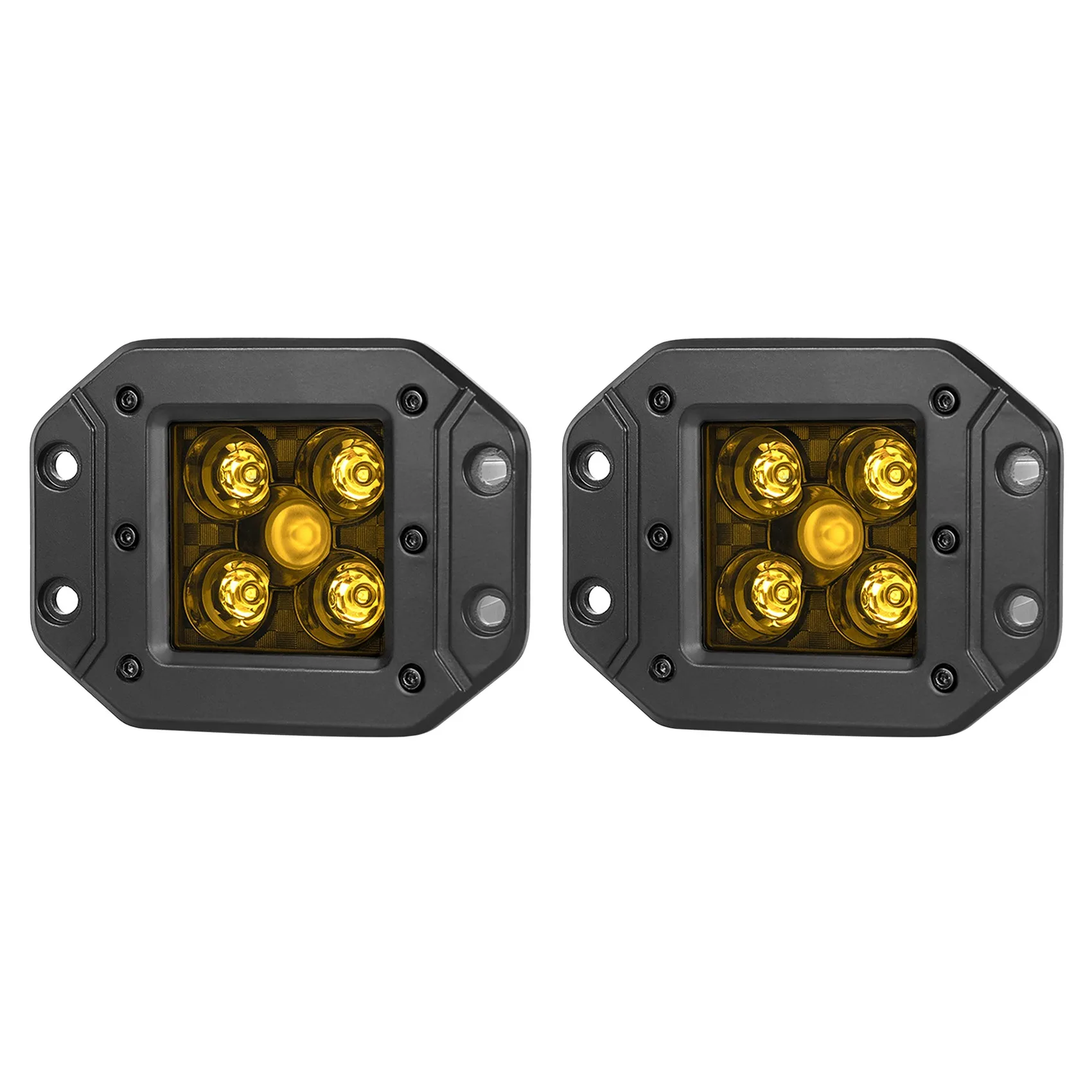 

Светодиодная лампа для внедорожника, квадратный противотуманный свет желтого цвета, 25 Вт, для автомобилей, грузовиков, квадроциклов, прицеп...