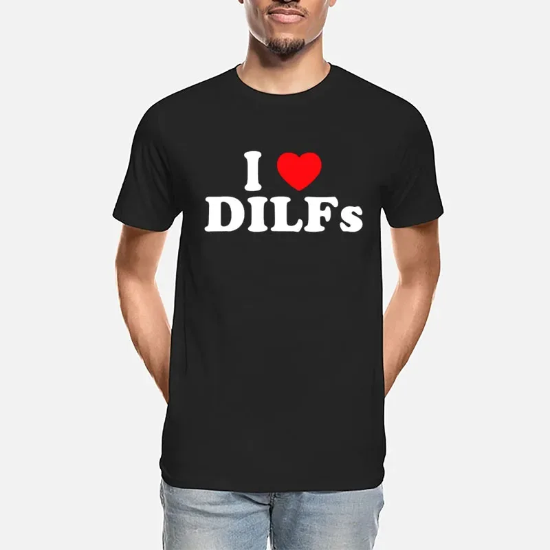 Футболка унисекс с коротким рукавом и принтом I Love DILFs Heart DILF Gift
