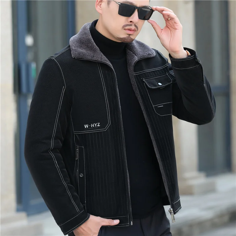 

100% натуральная Мужская короткая мягкая новая утепленная куртка из овечьей кожи realHaining 2023