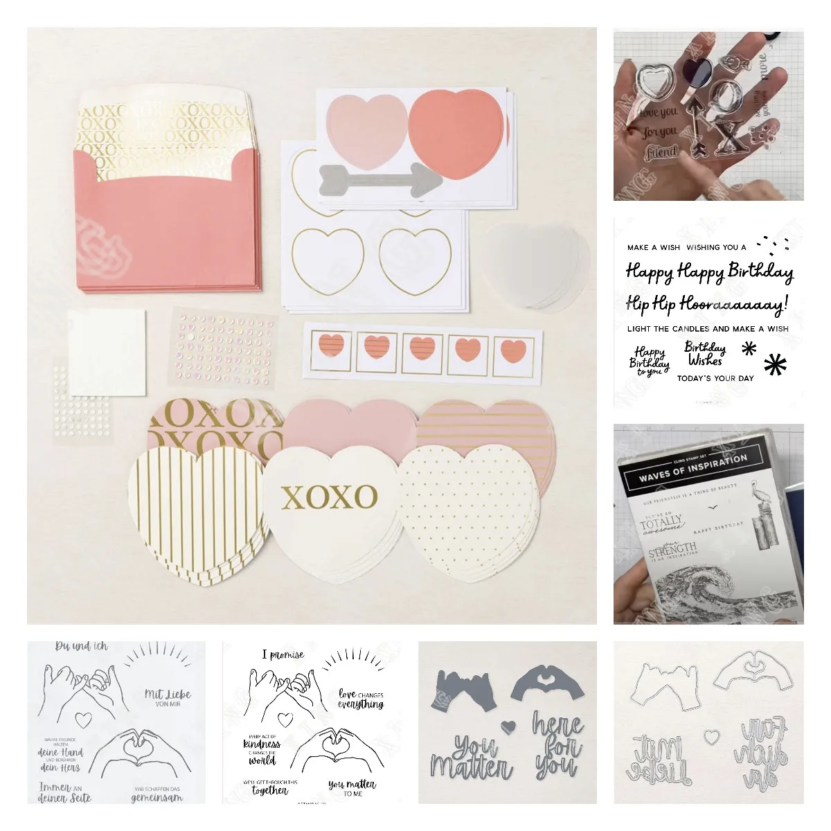 

2022 Happy Love Best Wishes Waves of Inspiration Cutting Dies and Stamps Diy Craft Paper Gift Card Scrapbooking Decoration Molds