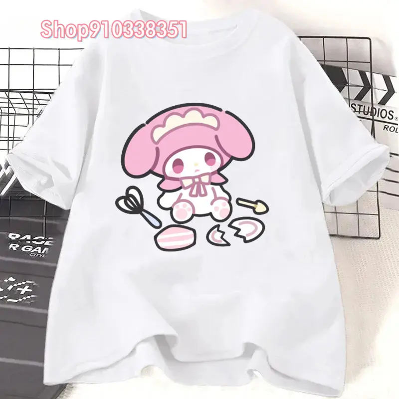 Футболка женская оверсайз с короткими рукавами милая мультяшная рубашка