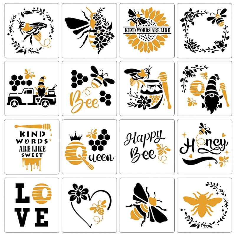 

16PCS Flower Drawing Stencil Set Reusable for Home Christmas Party Decors