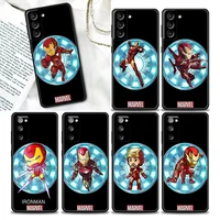 phone case for samsung galaxy s22 s7 s8 s9 s10e s21 s20 fe plus ultra 5g soft silicone case cover marvel cute iron man