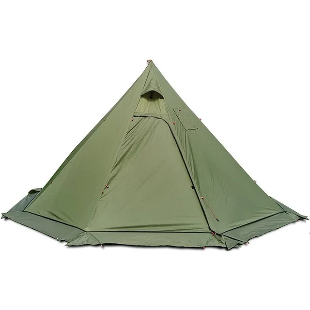 2022 New Pyramid Tent With Snow Skirt Ultralight Outdoor Camping Teepee With A Chimney Hole For Cooking Travel Backpacking Tent 1