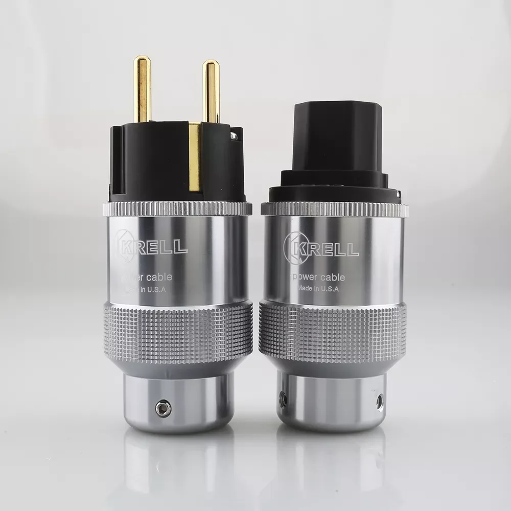 

New Hi-End Krell Gold Plated US/EU Power Plug IEC Audio Connector HiFi AC Power Cord Plugs For Audiophile DIY Mains Cable